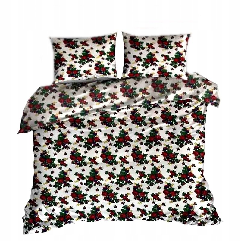 pościel bawełna deLUX 180x200 + 2 poszewki B 331-1 góralski motyw ecru