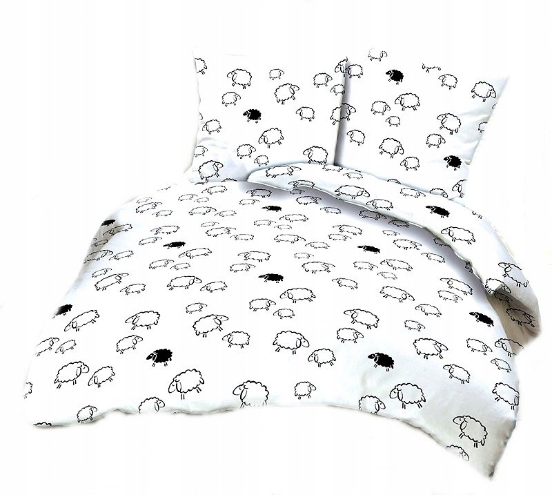 pościel bawełna lux 180x200 + 2 poszewka B 200-1 baranki białe