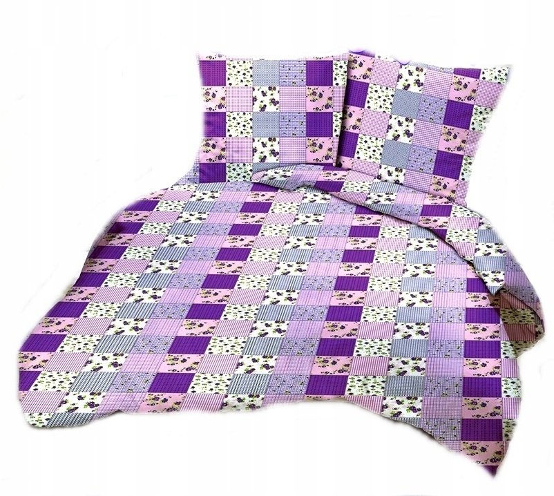 pościel kora lux 160x220 + 2 poszewki K 278-1 patchwork nowy fiolet