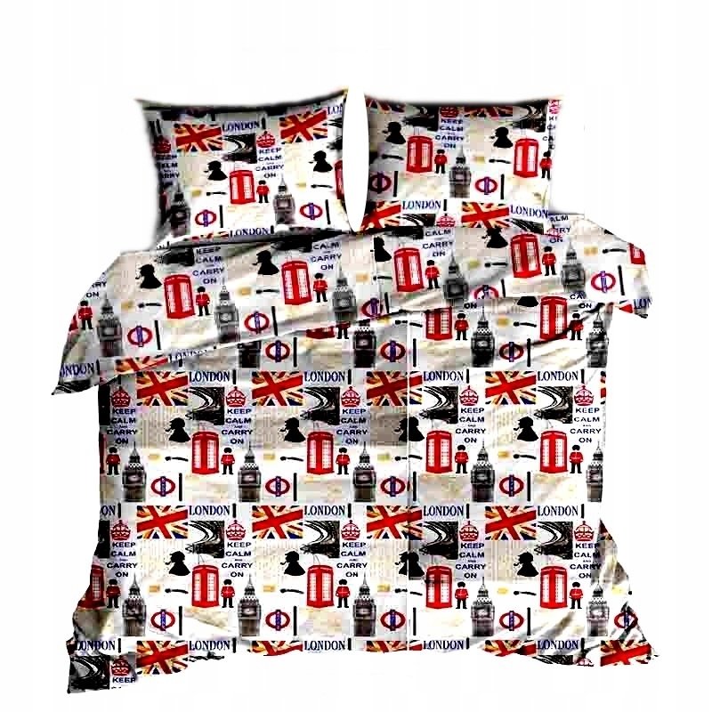 pościel bawełna lux 220x220 + 2 poszewka B 217 london
