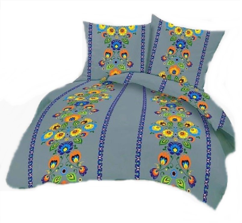 pościel kora lux 220x220 + 2 poszewki K 251-4 łowicz szary