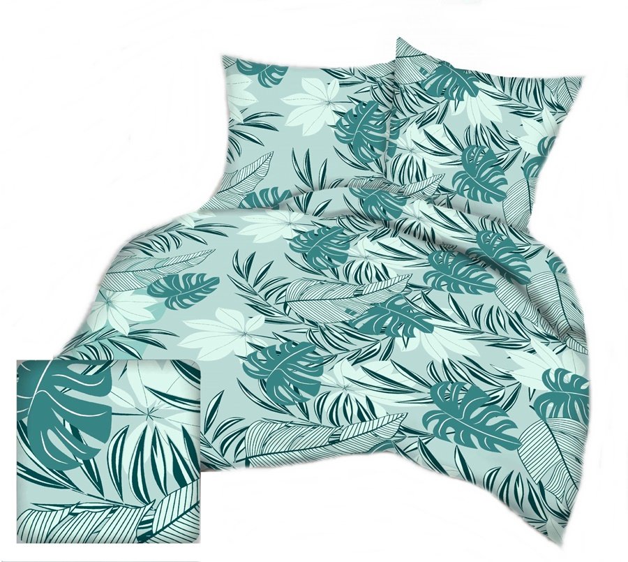 pościel bawełna lux 180x200 + 2 poszewka B 390-1 werona zielona