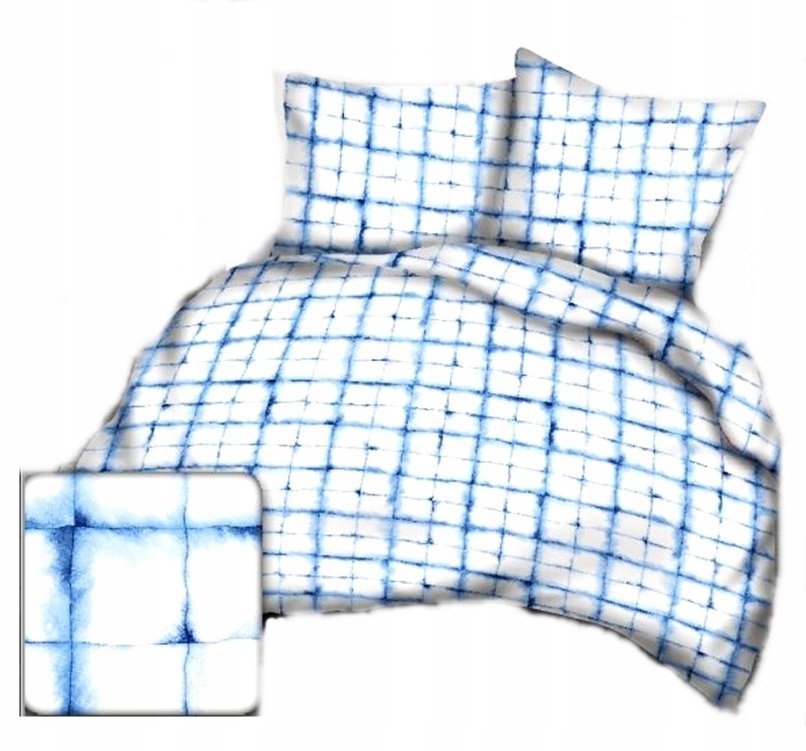 pościel bawełna lux 200x220 + 2 poszewka B 330 rozmazaniec niebieski