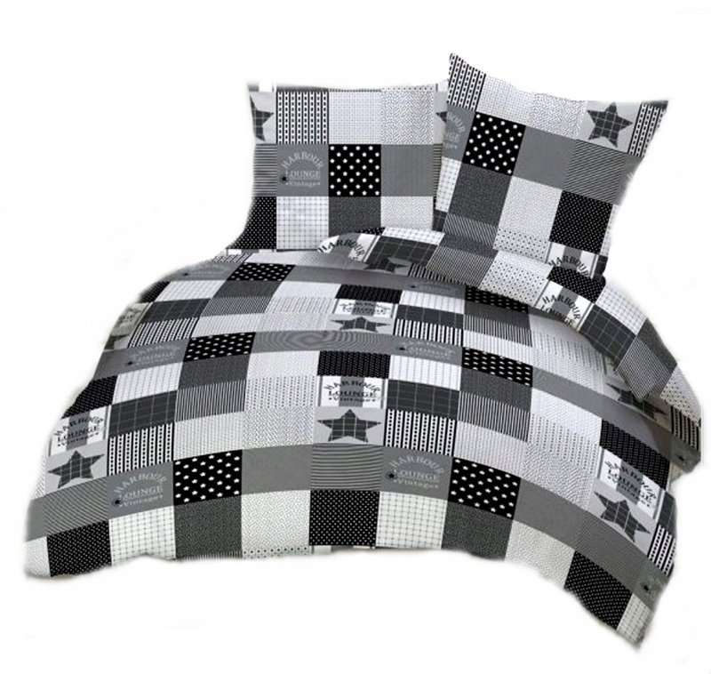pościel kora lux 180x200 + 2 poszewki K 282-3 ala patchwork szary
