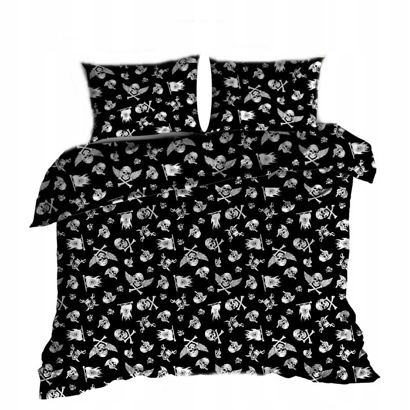 pościel bawełna lux 140x200 + 1 poszewka B 364 zmora czarna