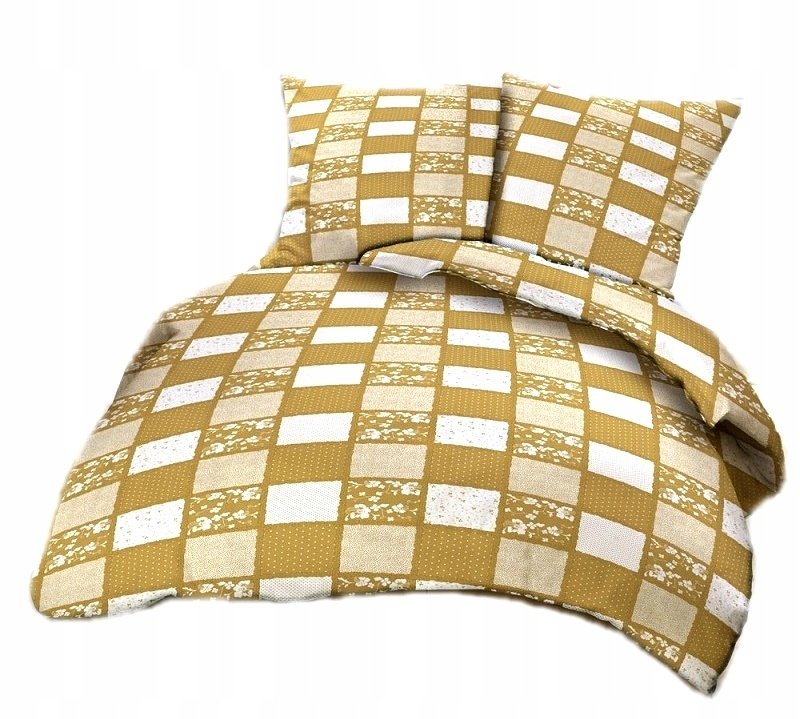 pościel kora lux 160x200 + 2 poszewki K 278-2 patchwork nowy brązowy