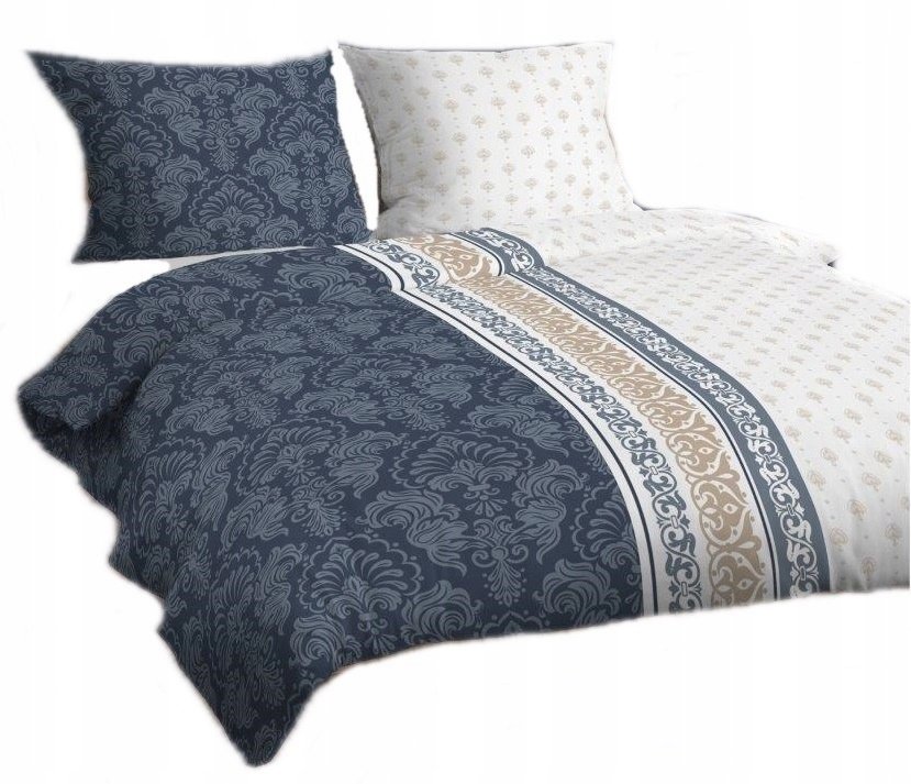 pościel z flaneli 140x200 + 1x poszewka F 140 bizon niebieski