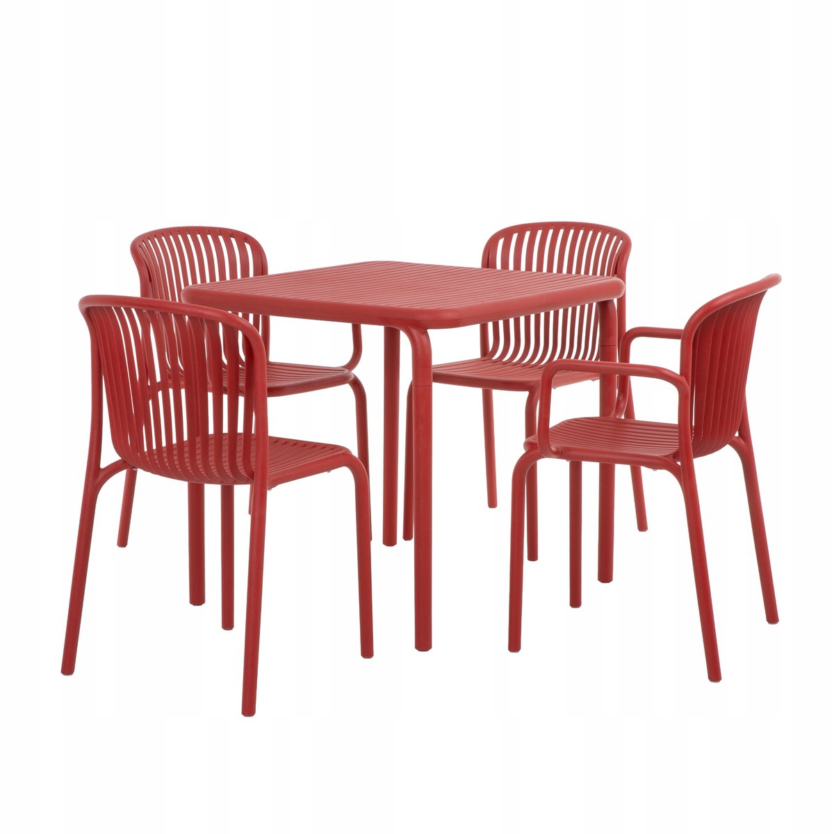 344250 Zestaw mebli ogrodowych 5 elementów Brene Retro Red FERNE
