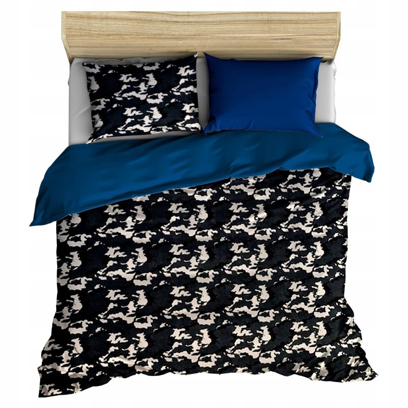 pościel z polaru 140x200 + 1 poszewka P 310-5 DUO moro granat / jeans