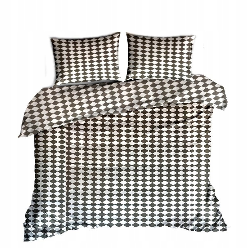 pościel bawełna lux 200x220 + 2 poszewka B 317 lustrzanka szara