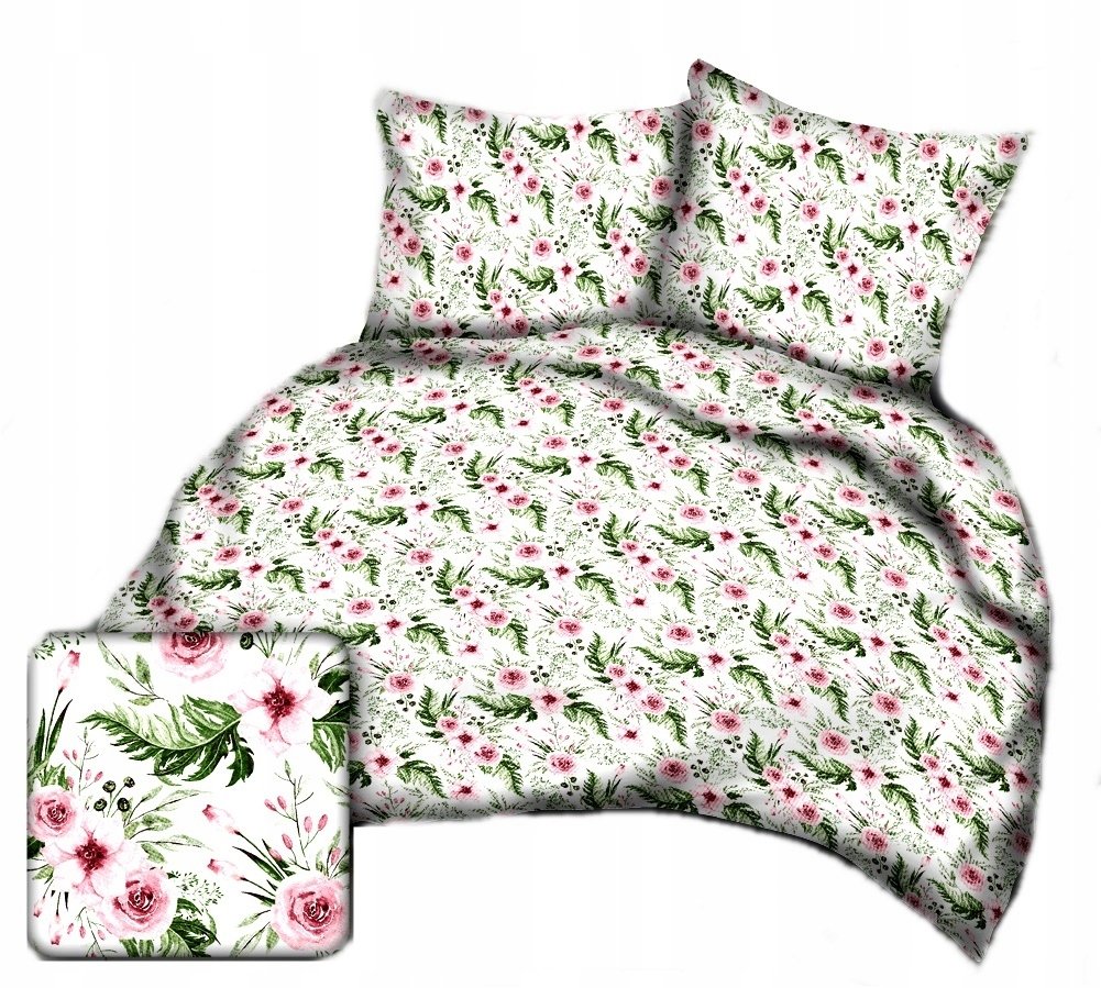 pościel z flaneli 160x220 + 2x poszewka F 119 trzy róże różowe