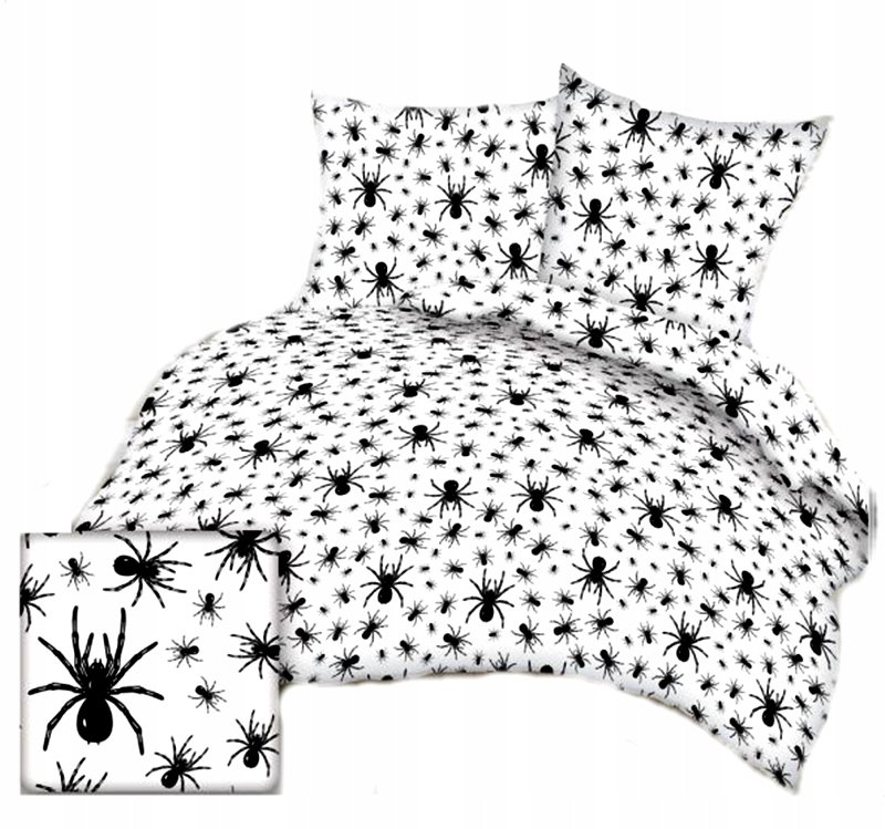 pościel bawełna lux 160x200 + 2 poszewka B 204 pająki