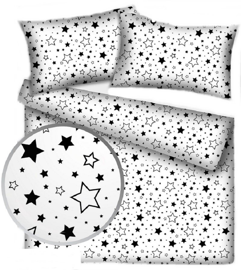 pościel bawełna lux 220x240 + 2 poszewka B 280-1 galaktyka czarna