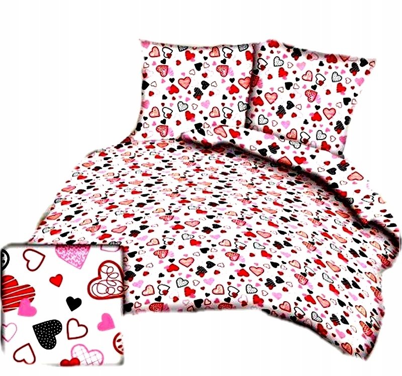 pościel bawełna lux 200x220 + 2 poszewka B 283 serce dla ciebie