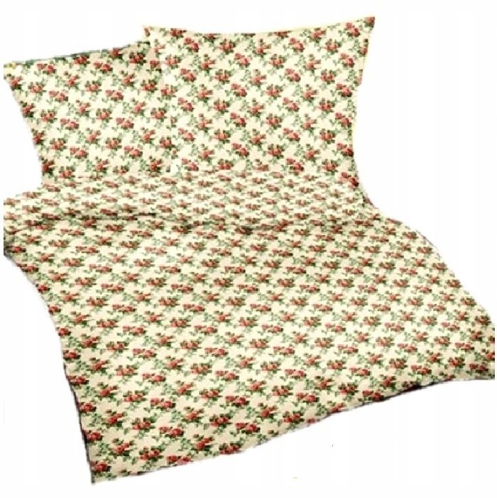 pościel z flaneli 220x240 + 2x poszewka F 135 różyczki czerwone