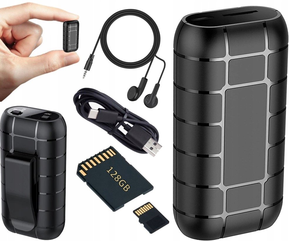 Do Podłączenia Do Telefonu Mini Podsłuch 128Gb Miniaturowy Rejestrator 500H