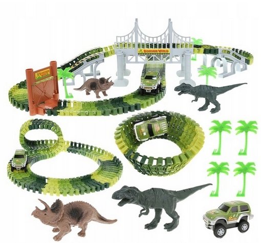 TOR WYŚCIGOWY SAMOCHODOWY AUTKO DINOZAURY PARK DINO