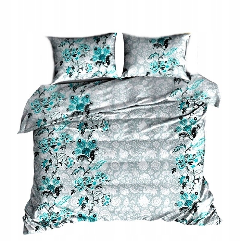 pościel bawełna lux 220x220 + 2 poszewka B 290-1 joker turkus