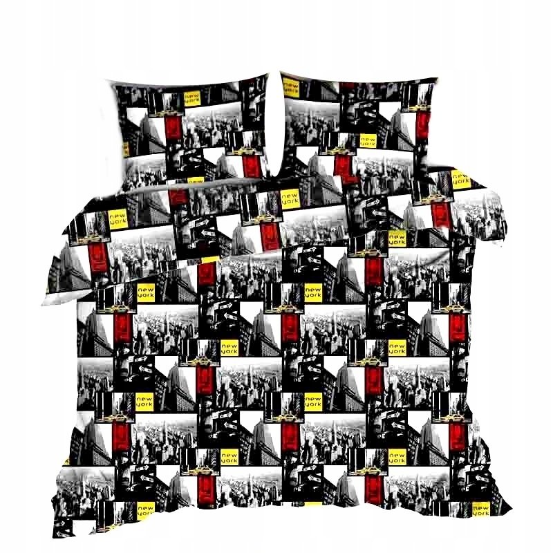 pościel bawełna lux 160x200 + 2 poszewka B 218 new york 2 nyc