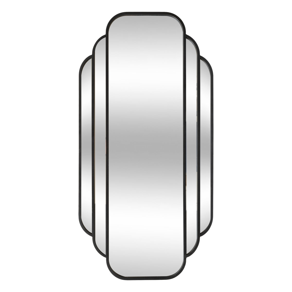 Lustro wiszące duże art deco BENEDITA, metalowa rama, 50,5 x 100,3 cm