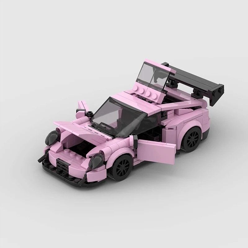 Porsche 911 Pink Zestaw 374 Klocki Konstrukcyjne Model Samochodu Figurki