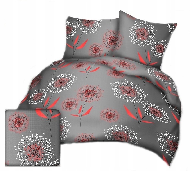 pościel kora lux 220x240 + 2 poszewki K 319-1 kreatywna czerwona