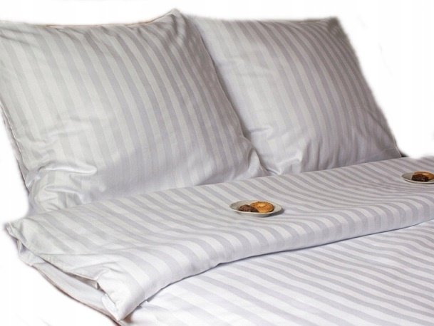 pościel z satyny 160x220 + 2x poszewka 100% bawełna S 01 adamaszek biały