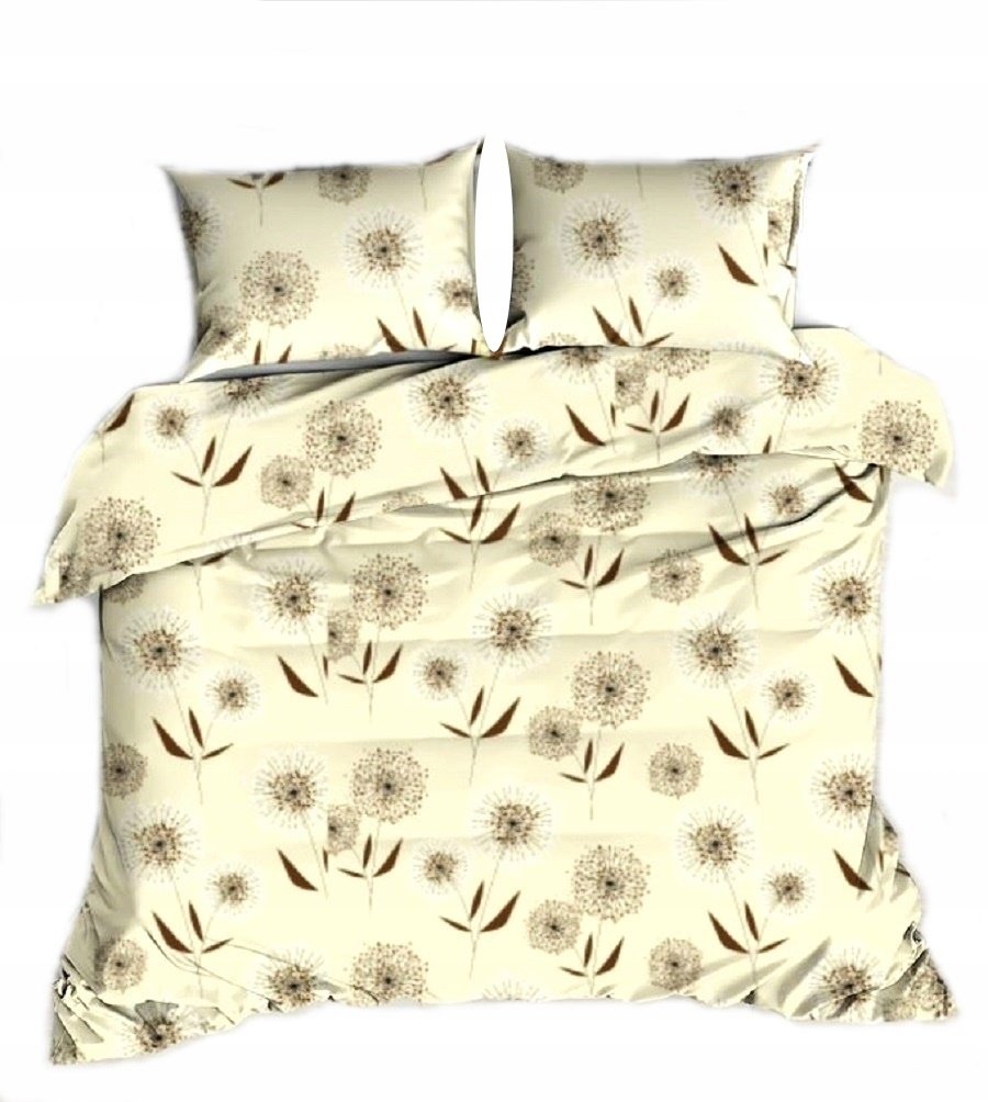 pościel z flaneli 180x200 + 2x poszewka F 112-3 kreatywna ecru