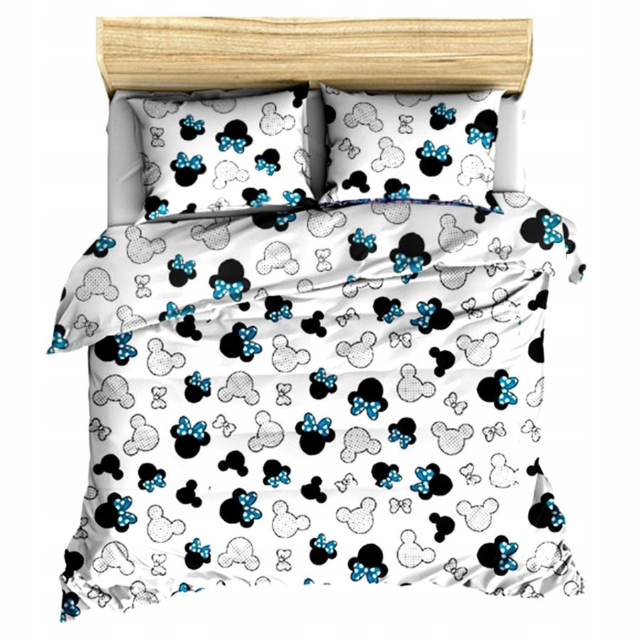 pościel bawełna lux 140x200 + 1 poszewka B 255-2 miki turkus