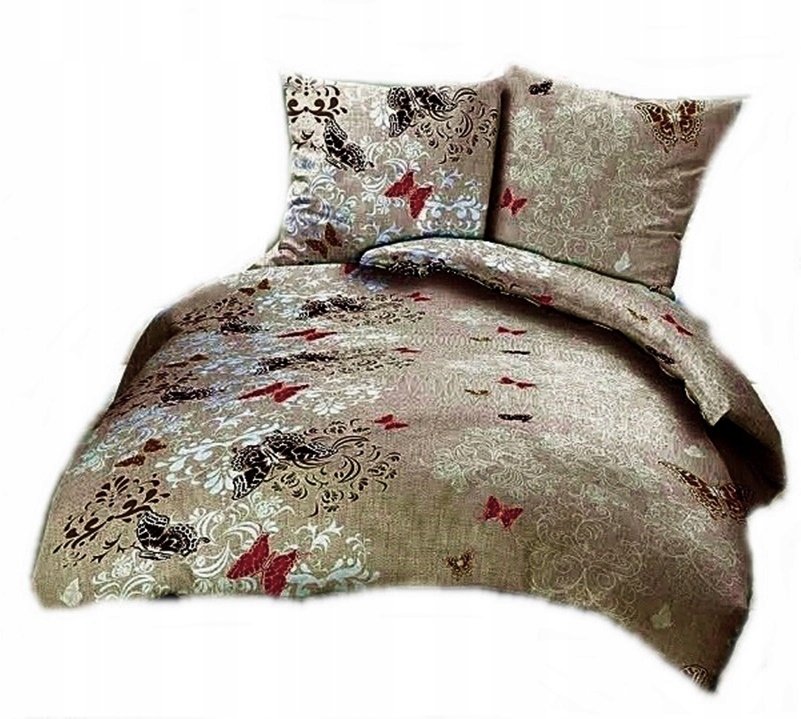 pościel kora lux 220x220 + 2 poszewki K 272-3 motyle brąz