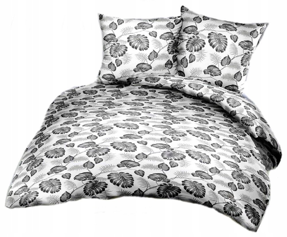 pościel z satyny 180x200 + 2x poszewka 100% bawełna S 49-1 liście palmy sza