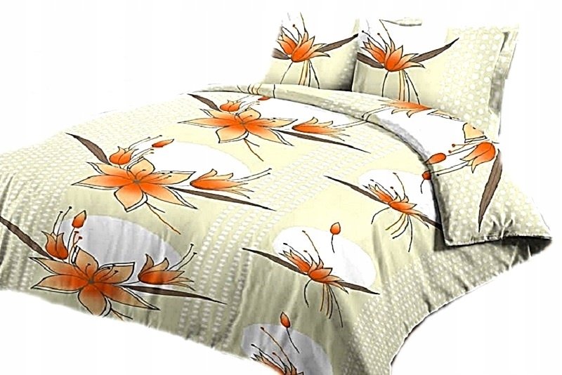 pościel z satyny 200x200 + 2x poszewka 100% bawełna S 36 beżowy poranek