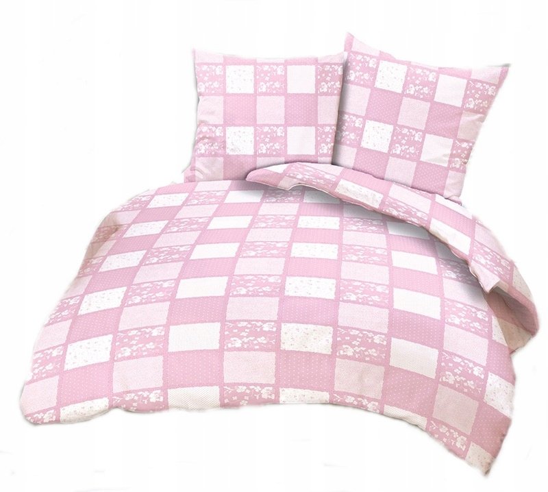 pościel kora lux 200x220 + 2 poszewki K 278-4 patchwork nowy różowy