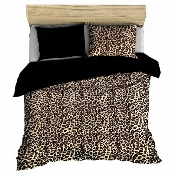 pościel z polaru 180x200 + 2 poszewki P 309-10 DUO panterka brąz / czarny