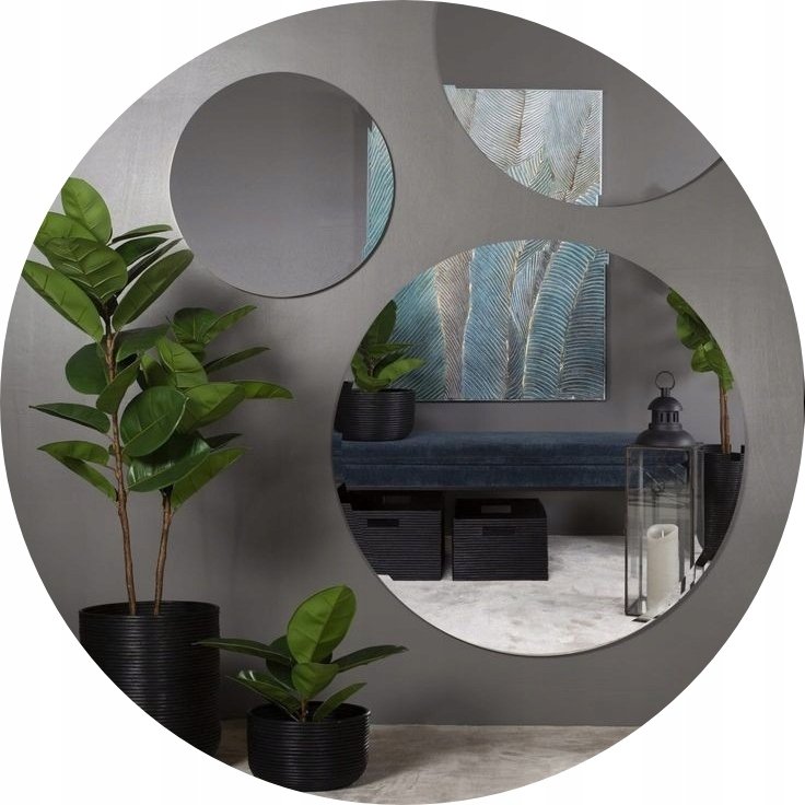 LUSTRO OKRĄGŁE fi 80CM DO ŁAZIENKI POKOJU LUSTRO OKRĄGŁE BEZ RAMY