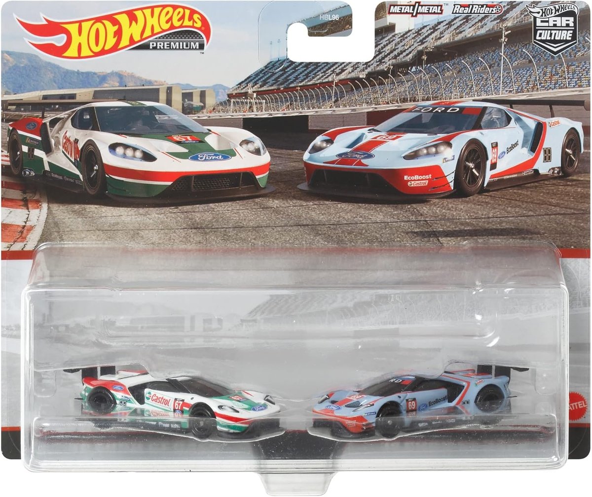 HOT WHEELS PREMIUM 2x '16 FORD GT RACE HCY72