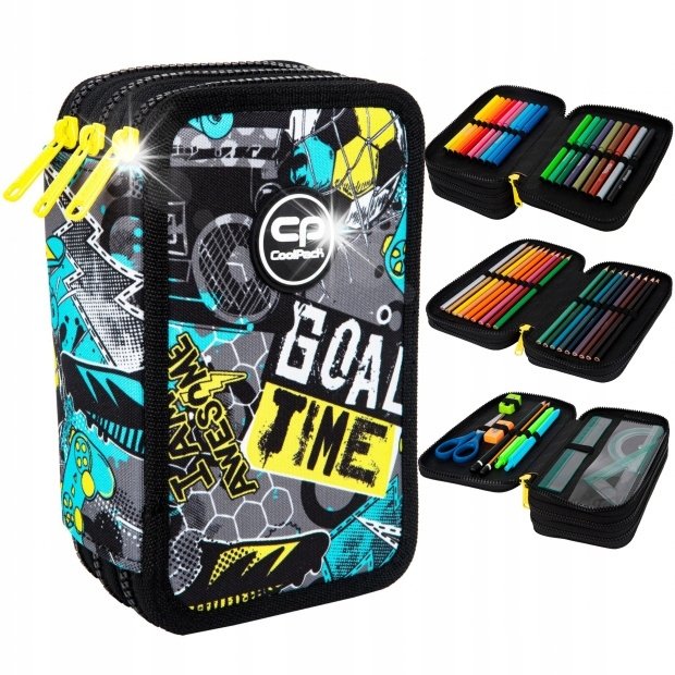 Coolpack Jumper 3 Piórnik potrójny z wyposażeniem Goal Time F067701