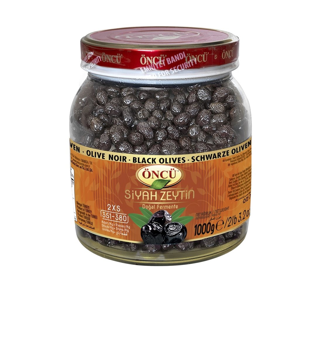 Czarne oliwki tureckie ONCU 2XS 1000g – naturalnie fermentowane aromatyczne