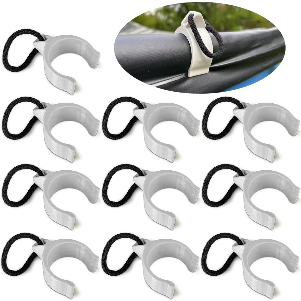 Bestway 10x klips do plandeki uchwyt do basenu stelażowego 55mm intex