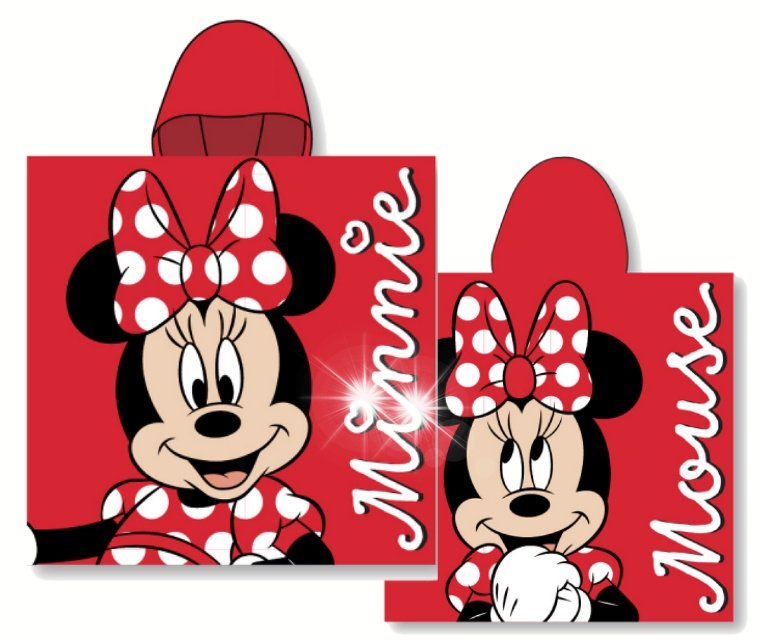 Okrycie z kapturem 110x55 Poncho myszka-minnie mouse