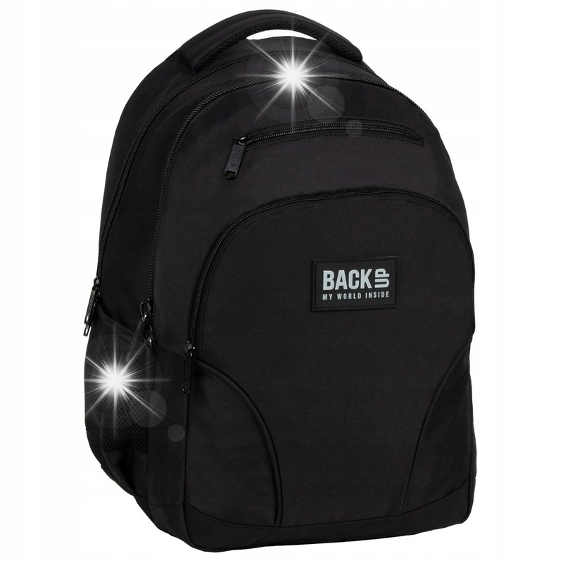 Plecak szkolny młodzieżowy BackUP Czarny unisex klasyczny czarny W56