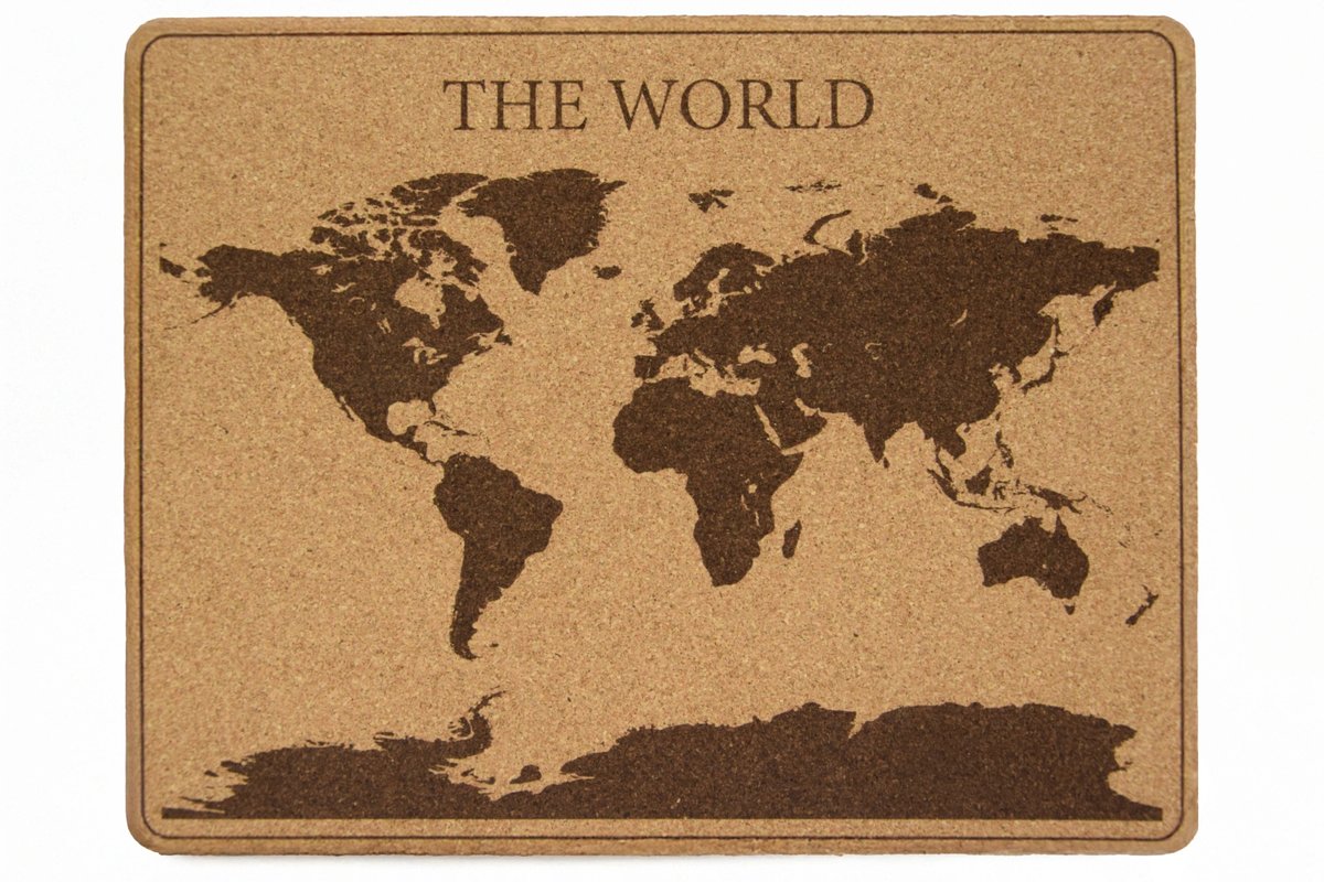 Podkładka pod mysz - mapa świata, 23x18 cm