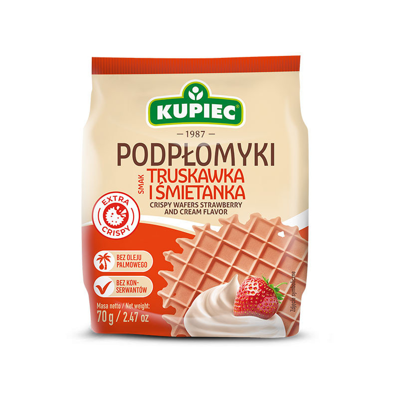 Podpłomyki o smaku truskawki i śmietanki 70g