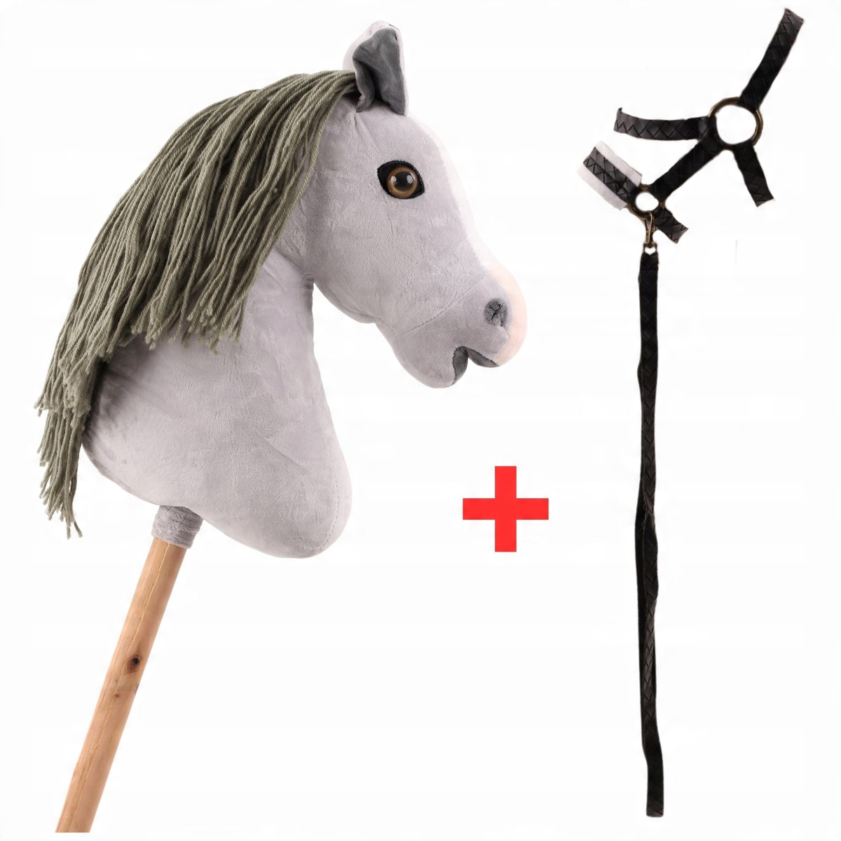 2 x HOBBY HORSE ZESTAW A3 DUŻY KONIK + WODZE + KANTAR PREZENT DLA DZIECKA