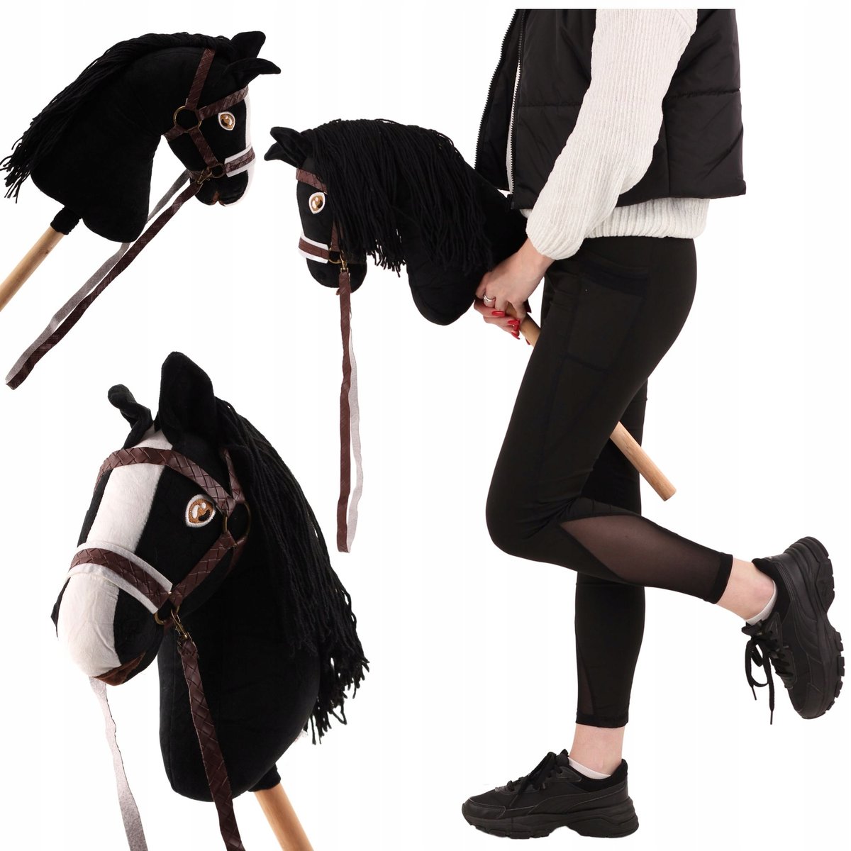 2 x HOBBY HORSE KONIK KOŃ NA PATYKU KANTAR DLA HOBBY HORSE PREZENT DLA DZIE