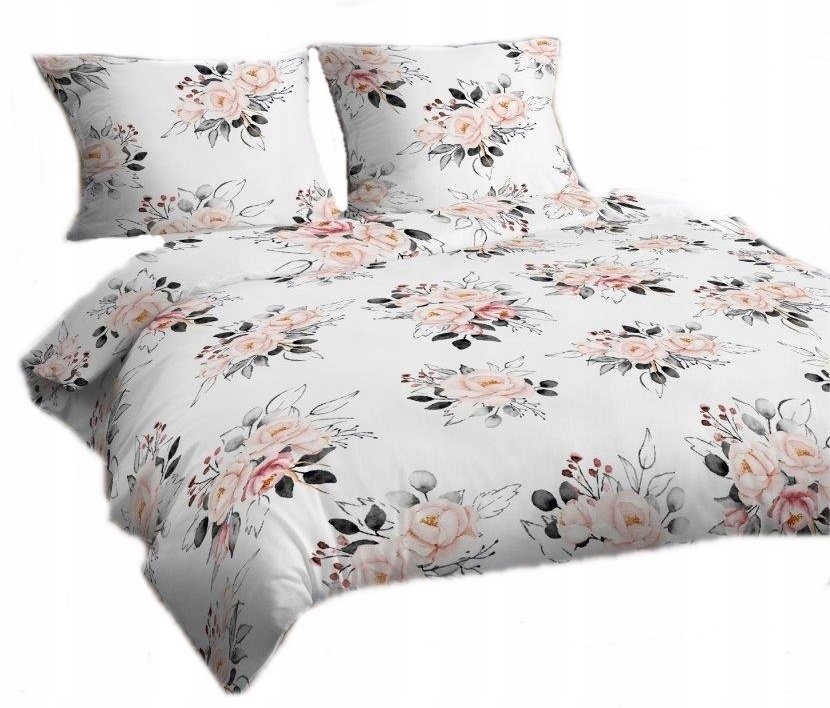 pościel z flaneli 160x220 + 2x poszewka F 141 kwiatowy raj pink