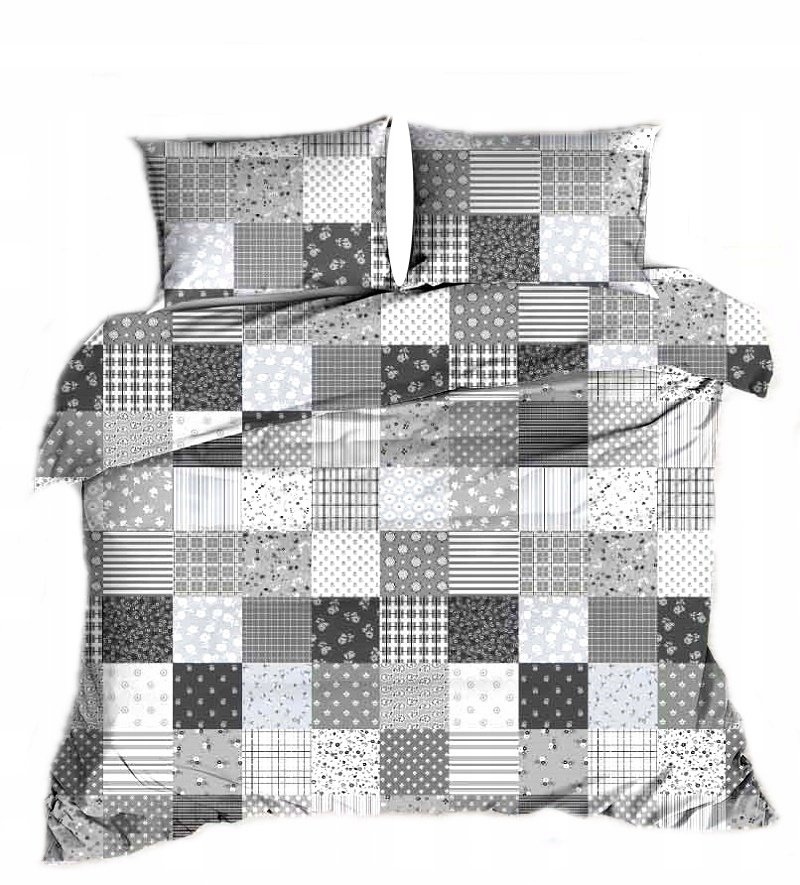 pościel z kory 160x200 + 2 poszewki K 120 patchwork popiel