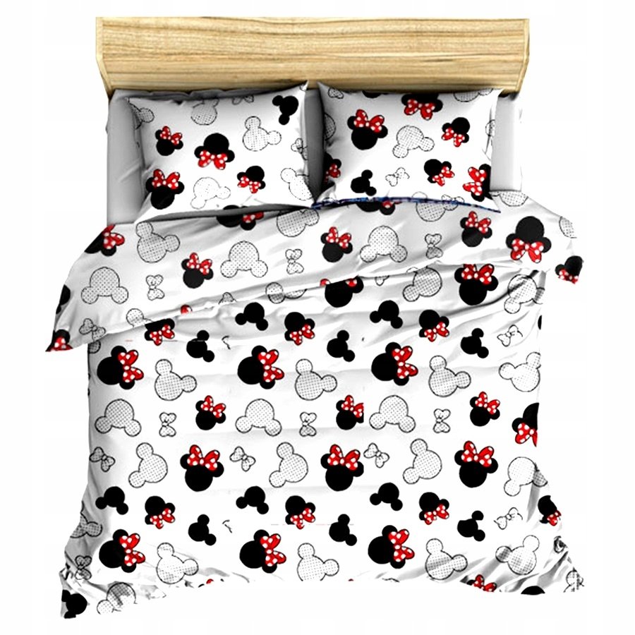 pościel bawełna lux 200x220 + 2 poszewka B 255 miki czerwona