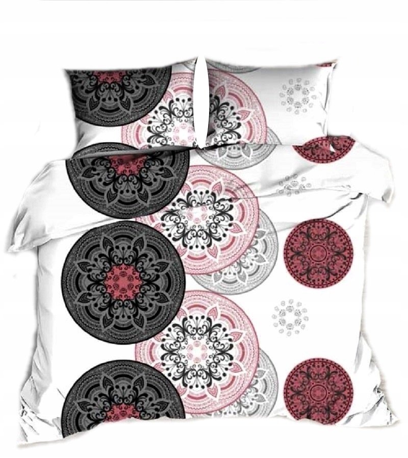 pościel bawełna lux 140x200 + 1 poszewka B 286-3 kalkomania róż