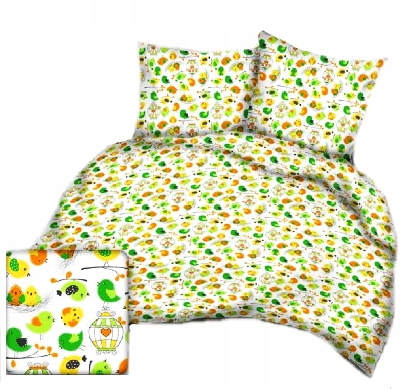 pościel bawełna lux 160x200 + 2 poszewka B 547 pisklaki święta Wielkanoc